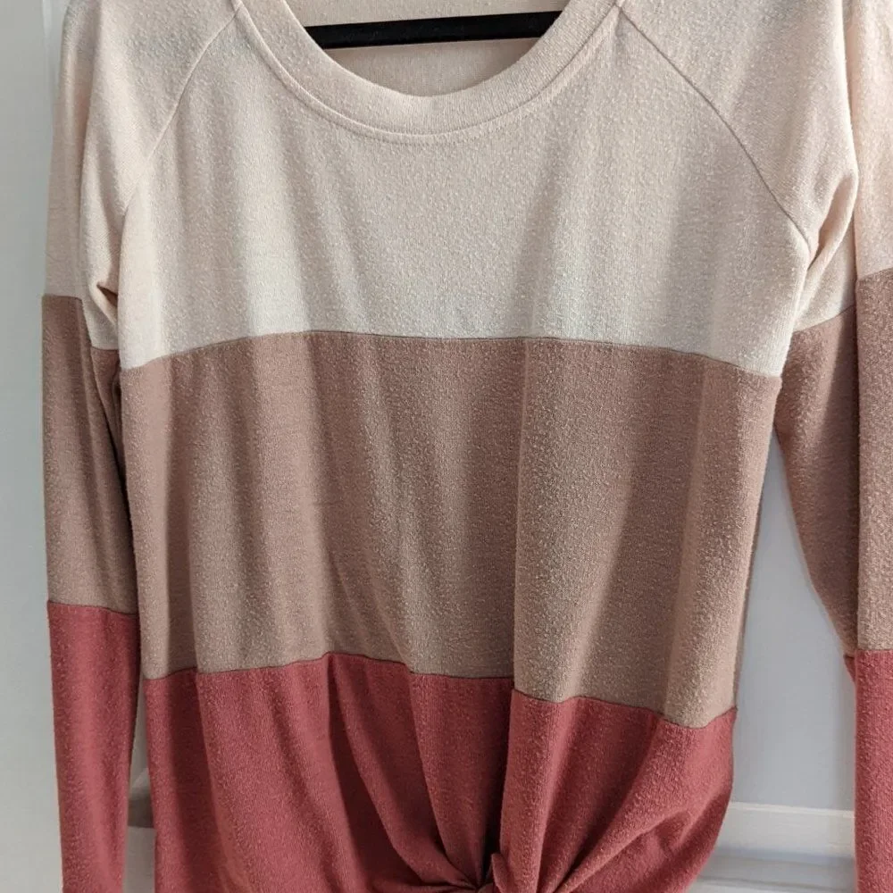 Nine Britton Araya Tie Front Brushed Knit Long Sleeve Top Size XS - Picture 6 of 6